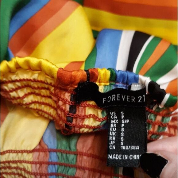 Forever 21 silky striped strapless jumpsuit - Picture 5 of 6